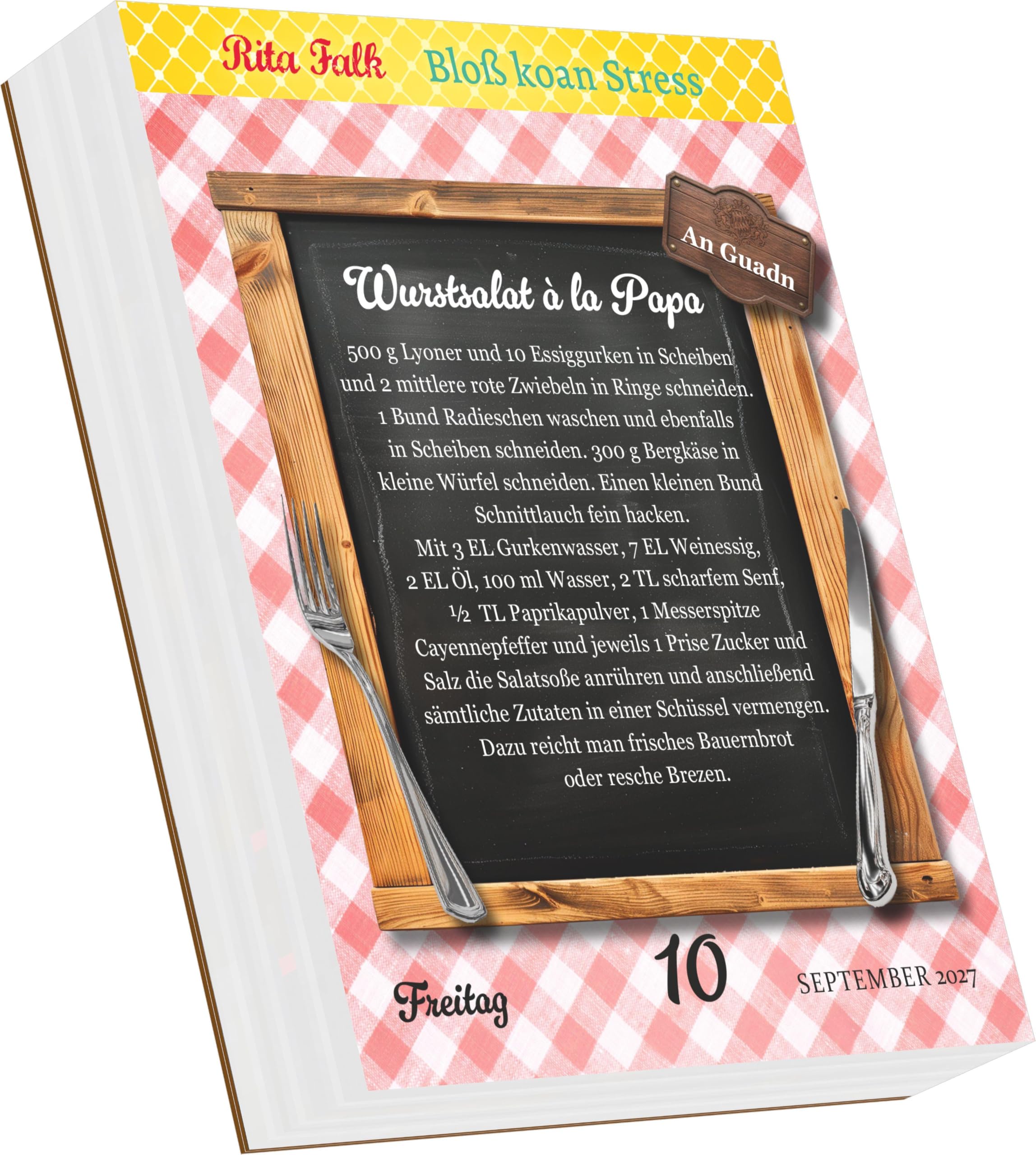 Rita Falk - Bloß koan Stress 2027: Tagesabreißkalender 12,5x16 cm mit Zitaten, Rezepten und Bayrisch-Lektionen
