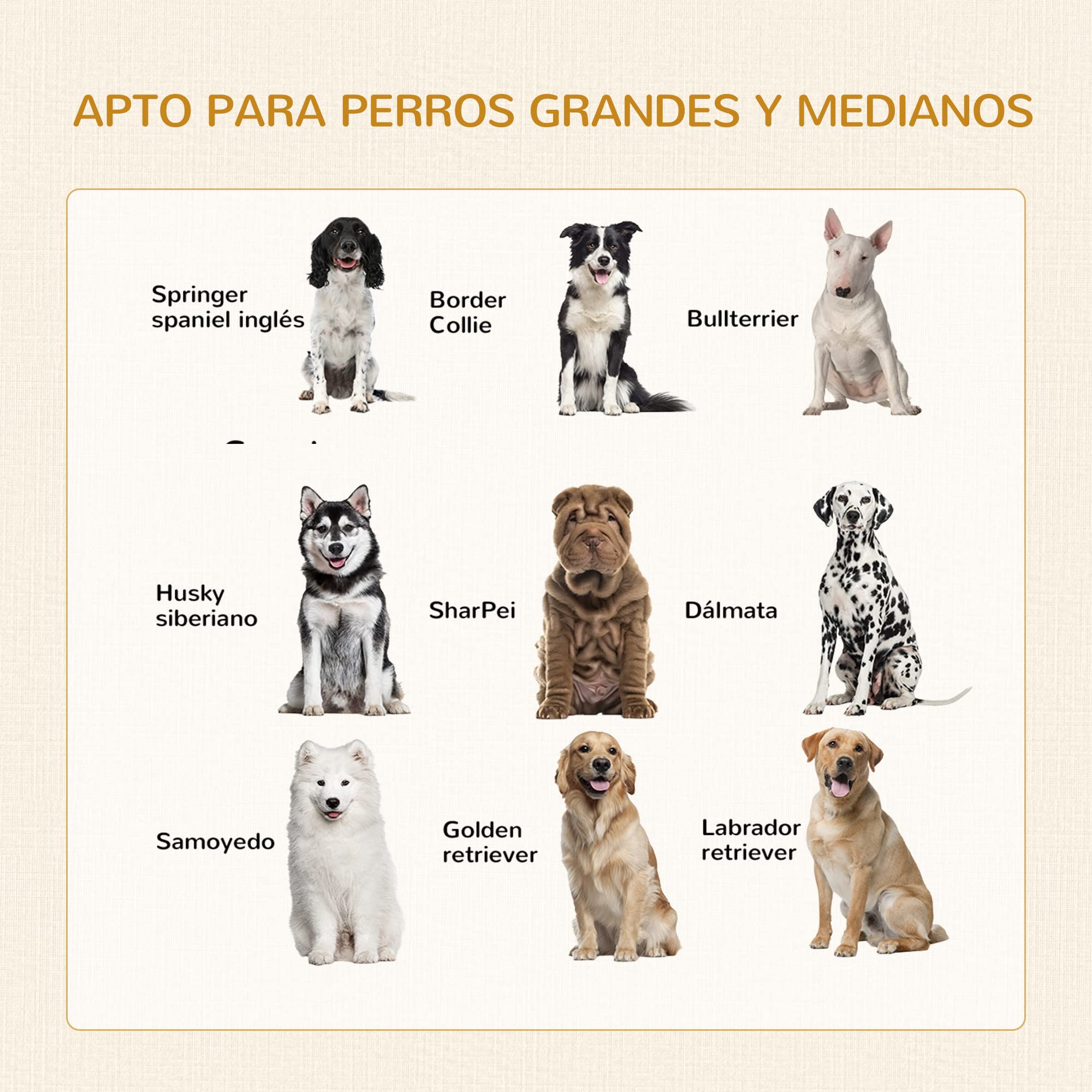 PawHut Jaula para Perros Grandes Estilo Mueble Casa para Perros 94x60x71,5 cm Mesa Auxiliar con 2 Puertas de Pestillo Cojín de Tela Oxford y Rejillas de Acero Blanco