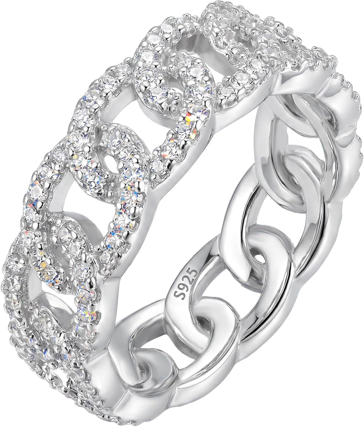 S925 Sterling Silver Cubic Zirconia Band Rings for Women
