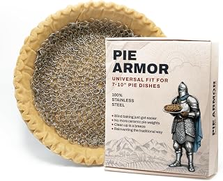 BakeBarn Pie Armor: Stainless Steel 304 Mesh Pie Weights for 7-10 Inch Pies - Reusable Blind Baking Essential