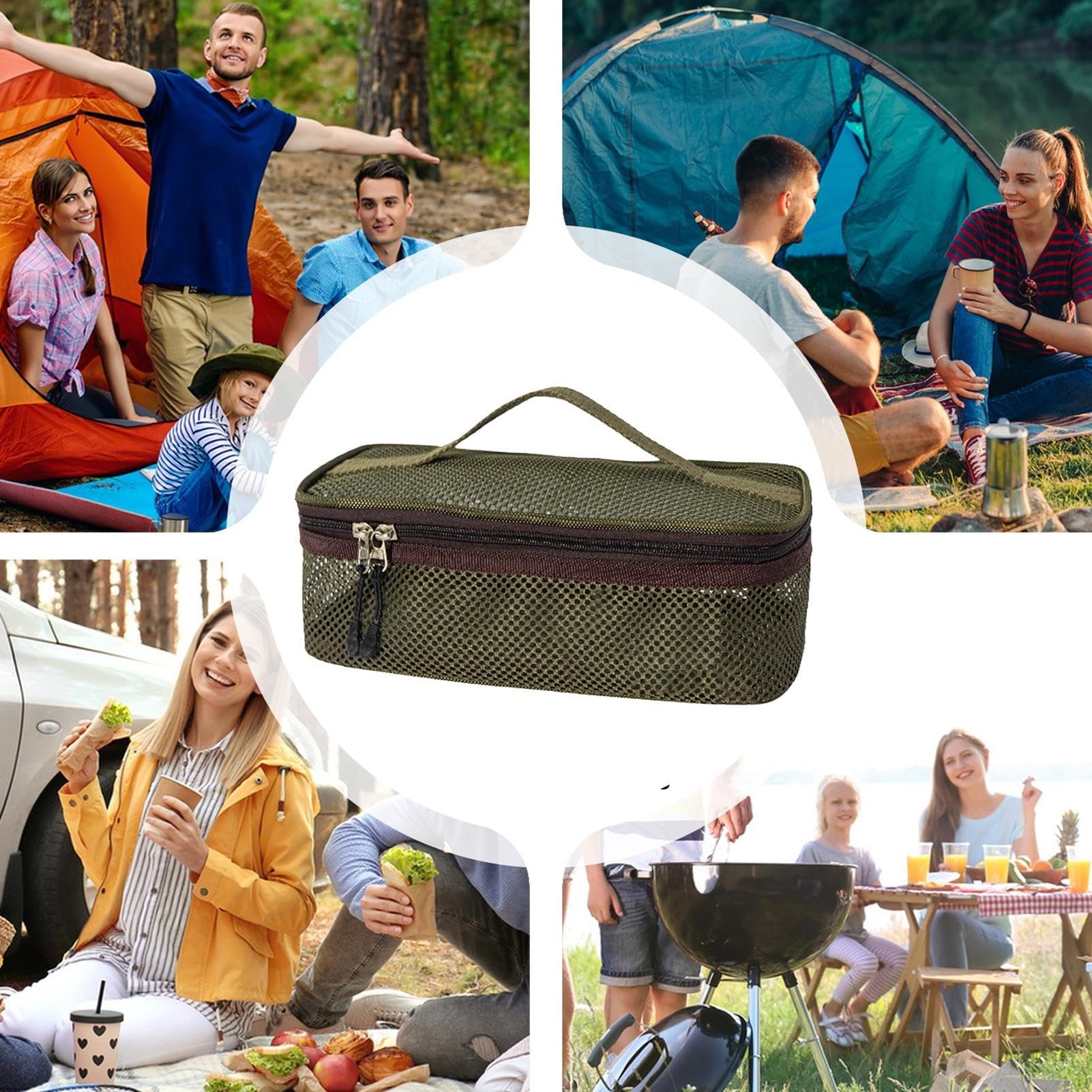 Bolsa De Camping En – Bolsa De Almacenamiento Portátil Para Utensilios De Cocina, Soporte Para Organizador De Utensilios De Cocina | Herramienta De Accesorio De Barbacoa De Picnic De Viaje Para L