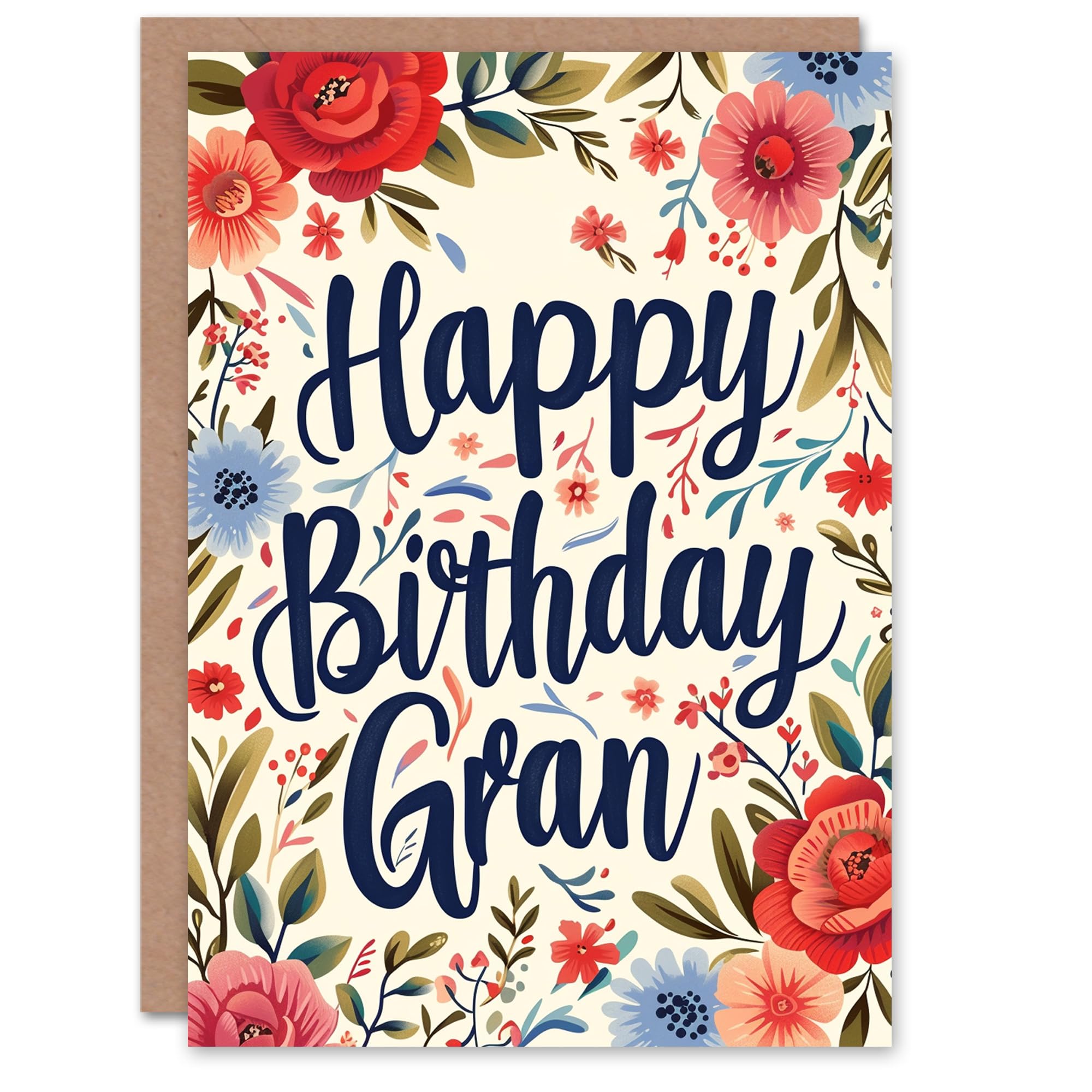Artery8 - Birthday Card - Boho Flowers - For Grandma