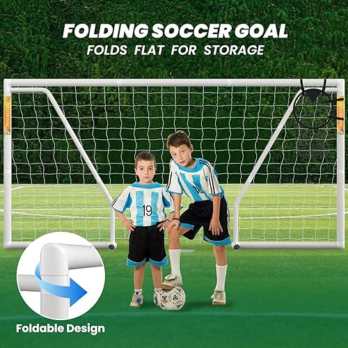 Miniatura 2 de NAIZEA Portería de fútbol  Portería de fútbol de 12 x 610 x 68 x 66 x 4 pies para patio trasero, portería de fútbol portátil y resistente a la
