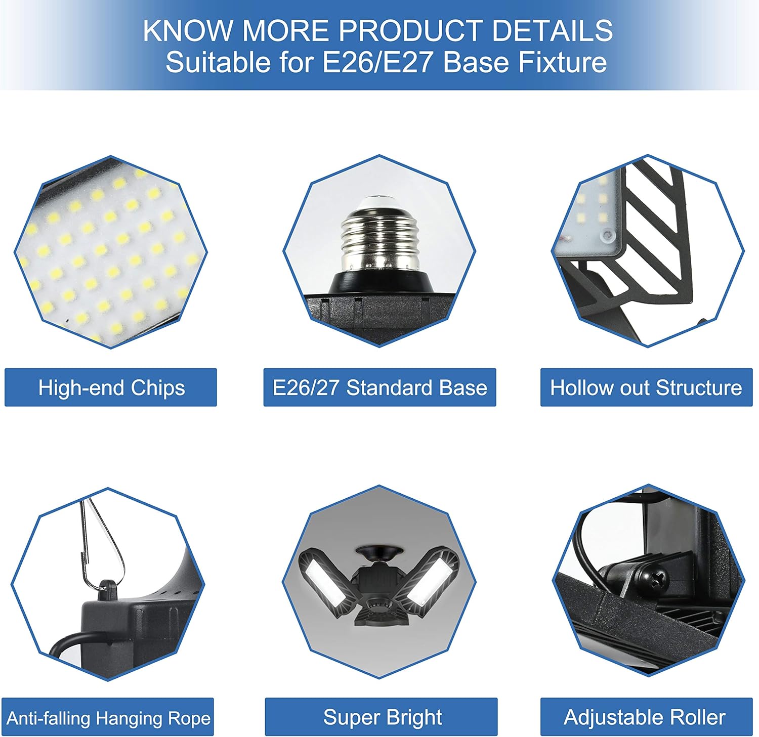 Tech Deals 🔥 LED Garage Lights, Comzler Deformable LED Garage Ceiling Lights, 60W 6000LM E26 Base Triple Glow, 6000K Ultra Bright Garage Led Light, Ideal for Basement Workshop Warehouse (No Motion Activated) Up To 60% OFF LED Garage Lights, Comzler Deformable LED Garage Ceiling Lights, 60W 6000LM E26 Base Triple Glow, 6000K Ultra Bright Garage Led Light, Ideal for Basement Workshop Warehouse (No Motion Activated)