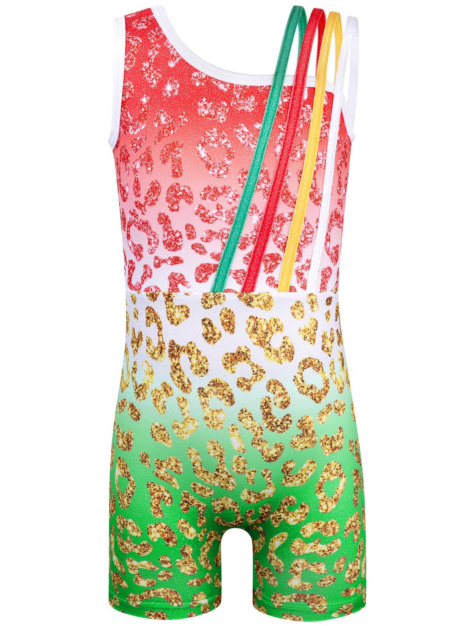 HOZIY Gymnastics Leotards for Girls with Shorts Toddlers Biketards Rainbow Unicorn Dinosaur Mermaid Leopard Flower Galaxy