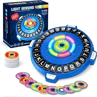 Word Game Family Board Games,3 Modes,180 Topics, Fast-Paced Letter Game | Light-Sensing Fast 26-Letter Race Game with Timer for Kids & Adults, 2-6 Players, Perfect for Party, Game Night, Camping