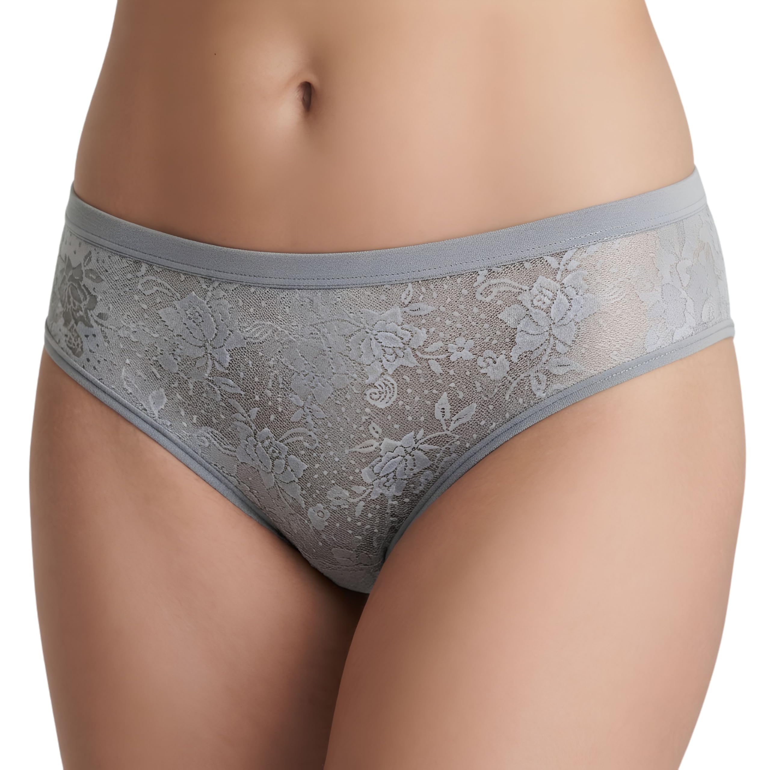Women Seamless Full Coverage Panty, Breathable Cotton Blend Nylon Fabric, Stretchable Hipster Brief Underwear for Everyday Comfort, Grey-picture-18