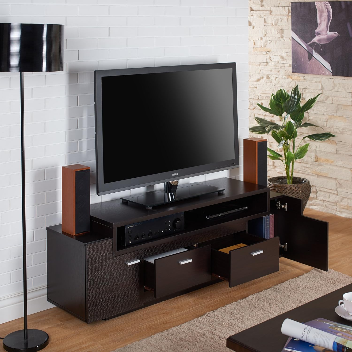 Furniture of America Amani Modern TV Stand, Cappuccino