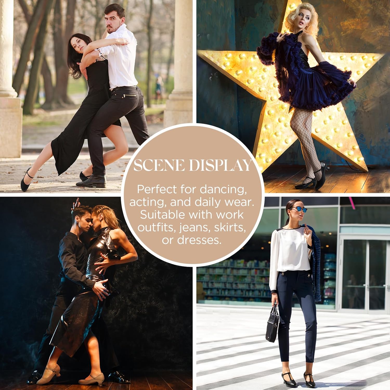 YESSA T-Strap Character Shoes for Women Dance Shoes 1920s Shoes for Ballroom Latin Salsa Folklorico Flamenco Tango Swing 2"/2.5 - Image 2