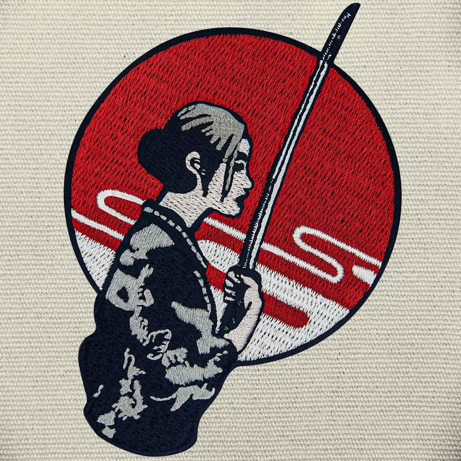 Parche bordado Bushido para planchar y coser con emblema