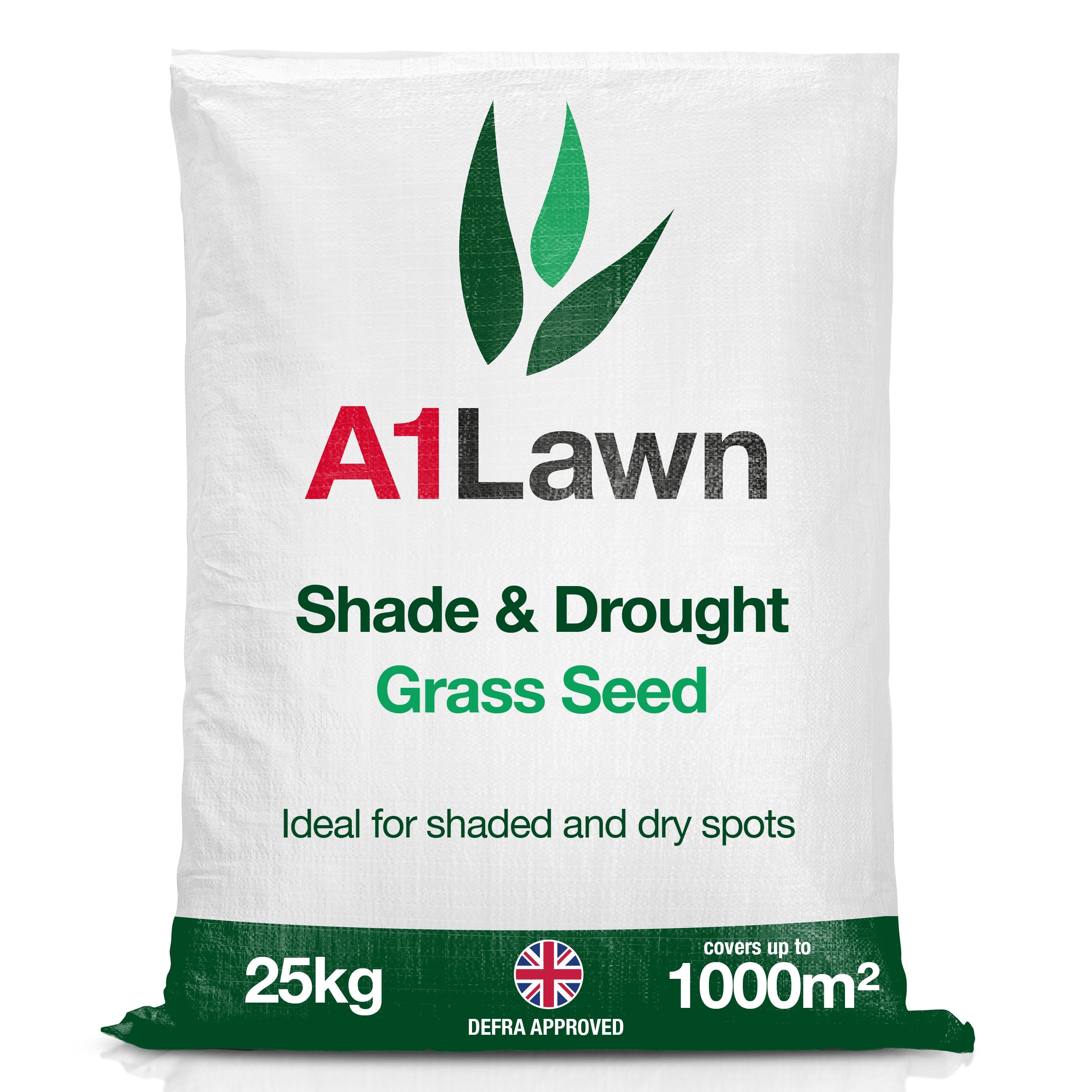 A1 Lawn, Shade & Drought Tolerant Grass Seed - Hard Wearing, Fast Growing, DEFRA Certified, 25kg