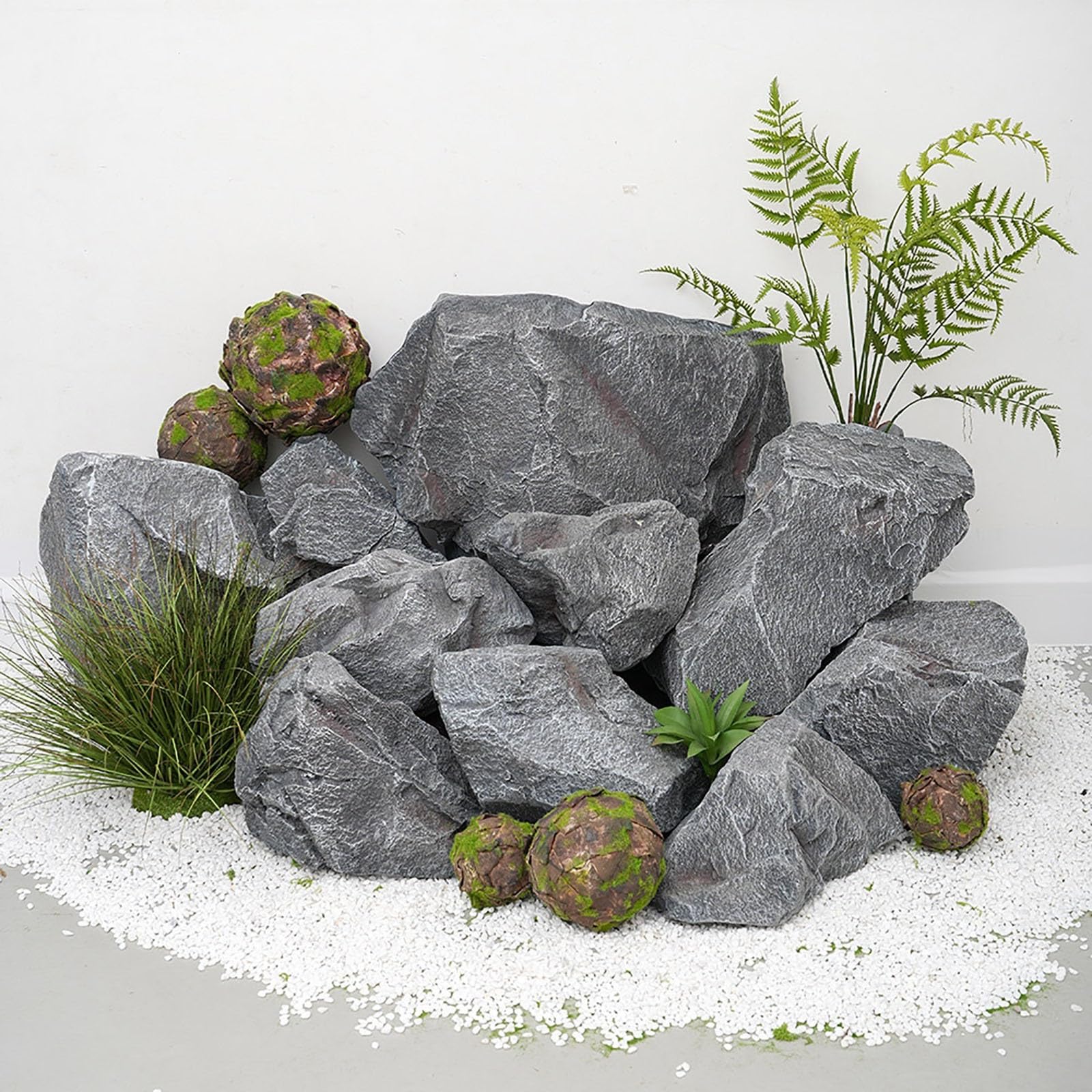 Roca De Simulación, Piedras Decorativas for Jardín, Piedra Artificial De Espuma For Decoración De Paisajes, For Rocallas De Jardín, Material De Espuma, Piedra De Paisaje Fácil De Cuidar(32x13x18cm/12.