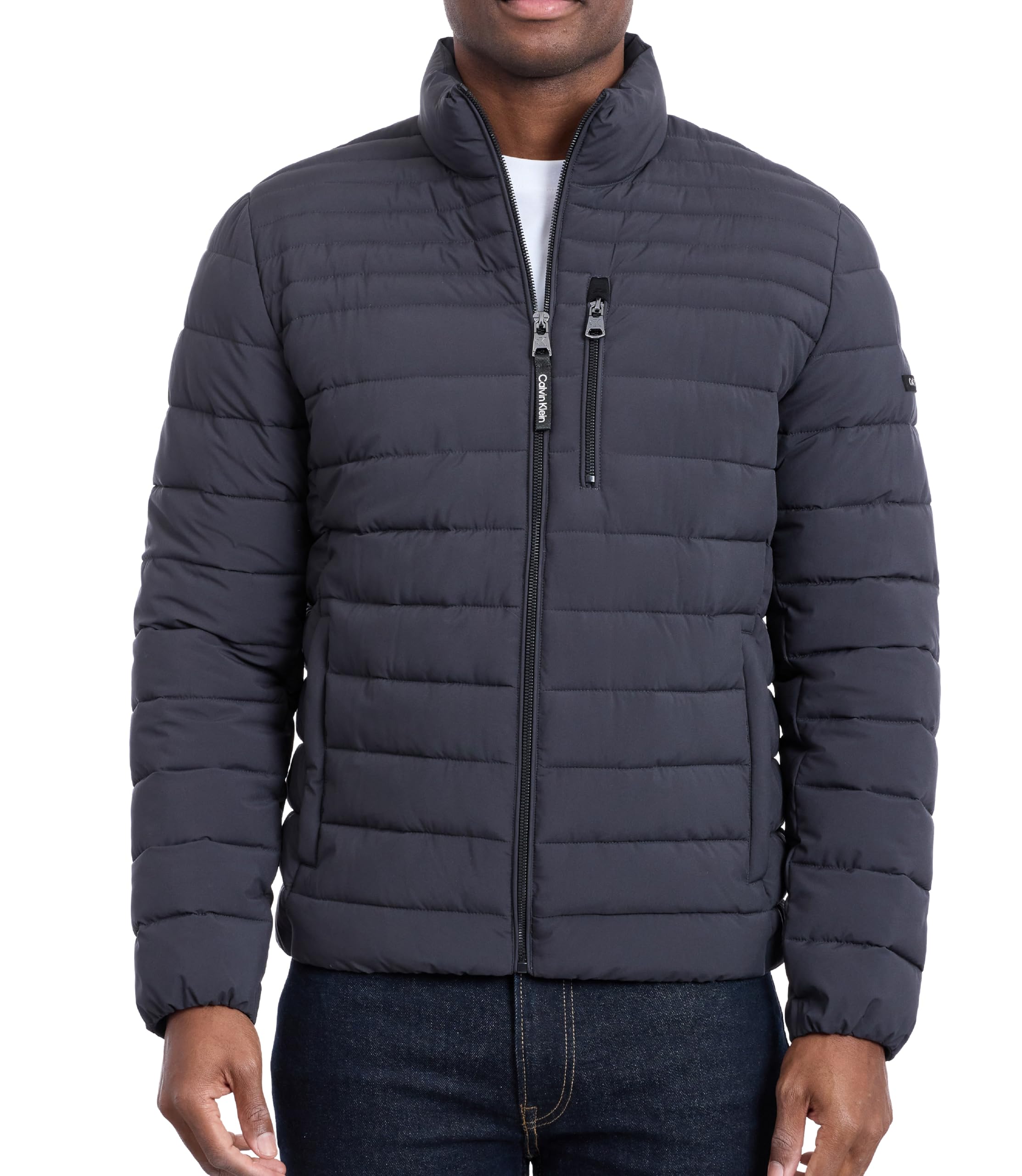 Calvin Klein Men's Packable Iron Lightweight Puffer Water-Resistant Down ’S Jacket, Iron, S
