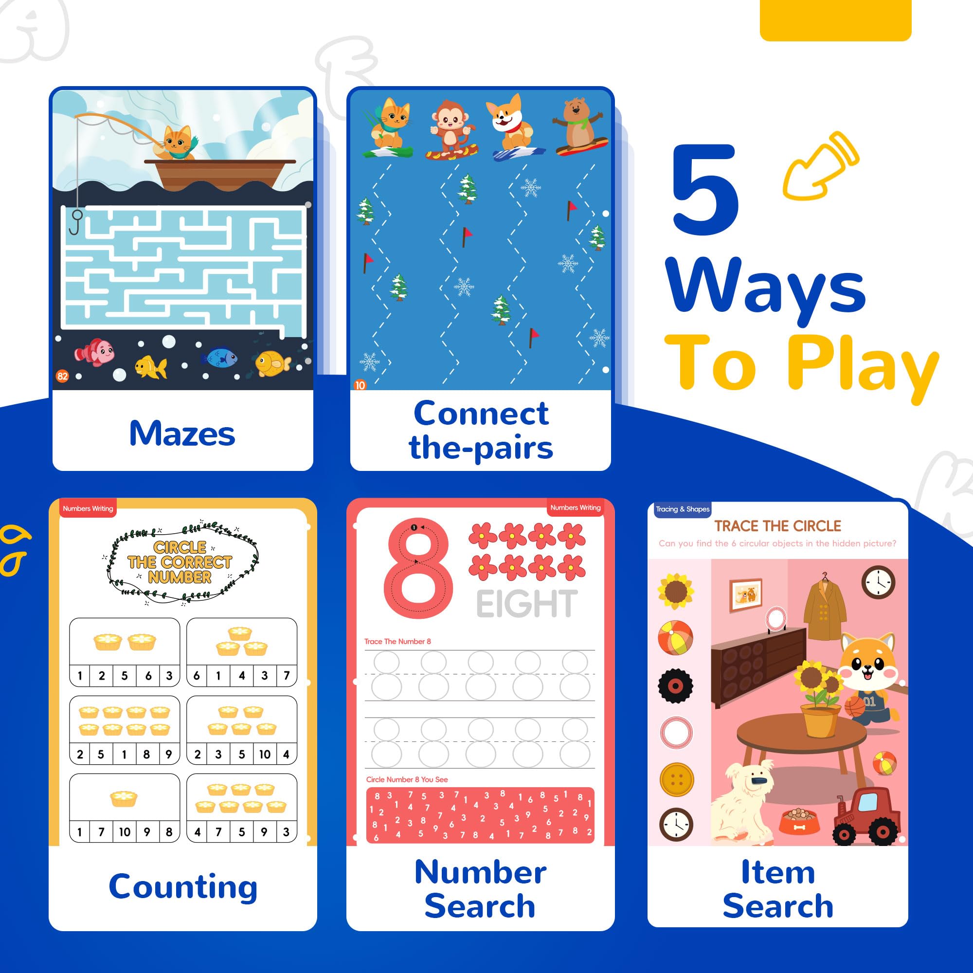 YPLUS Livres d'écriture rainurés réutilisables pour enfants – Ensemble d'entraînement à l'écriture magique rainuré pour les tout-petits pour apprendre à écrire, jeu d'apprentissage pour enfants de 5 à