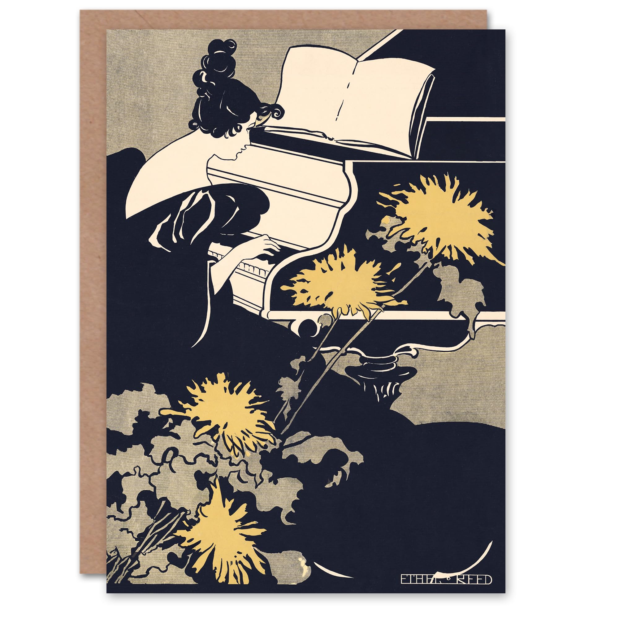 Artery8 Ethel Reed Art Card Miss Traumerei Piano Book Cover