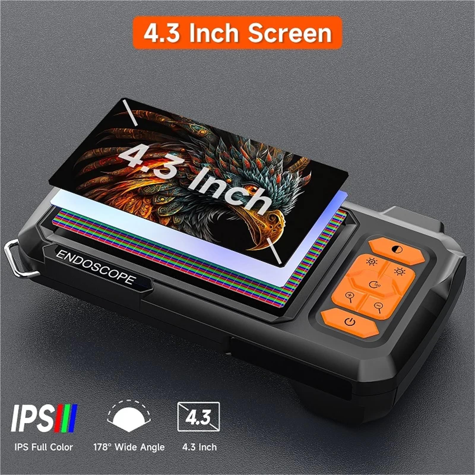 Kamera endoskopowa Przemysłowy Endoskop HD 1080p, Ekran 4,3 Cala, Kamera USB 8 Mm, Zasięg 10 M, Inspekcja Rurociągów I Kanalizacji W Samochodzie, Wodoodporny,endoskop przemysłowy