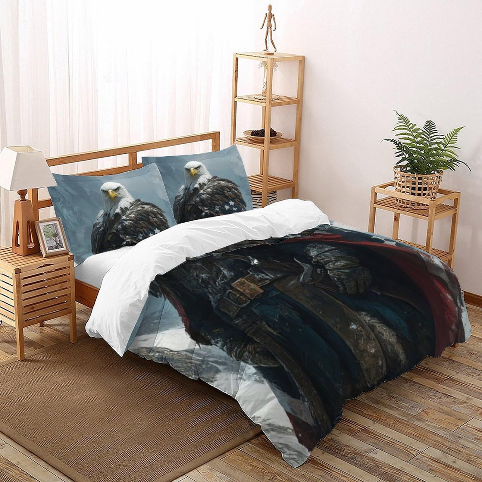 Taies d'oreiller enfants et housse de couette double animaux 3D microfibre 200x200
