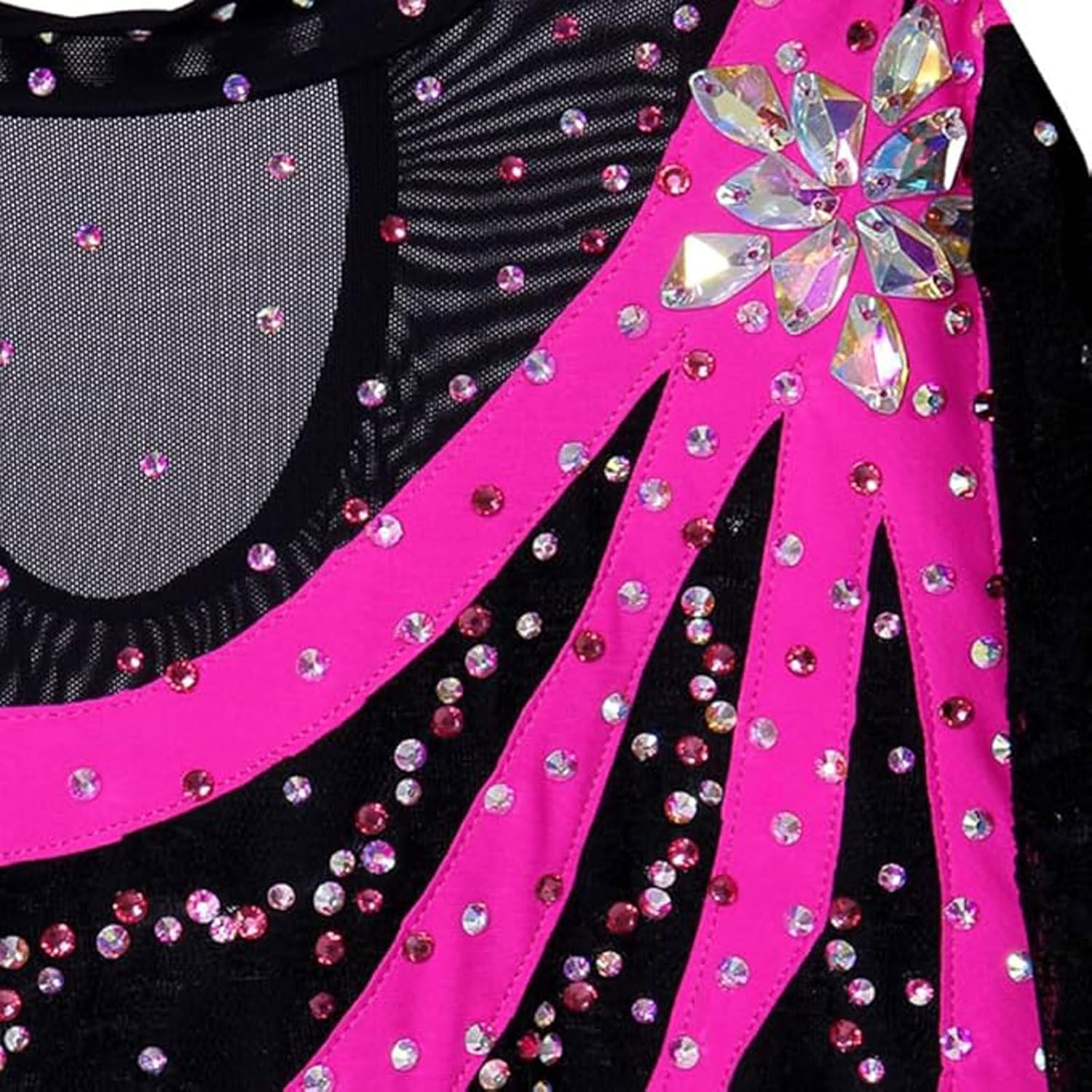Figure Skating Skirt for Girls Long Sleeve Ice Skate Dance Dresses Ballet Rhythmic Competition Clothing