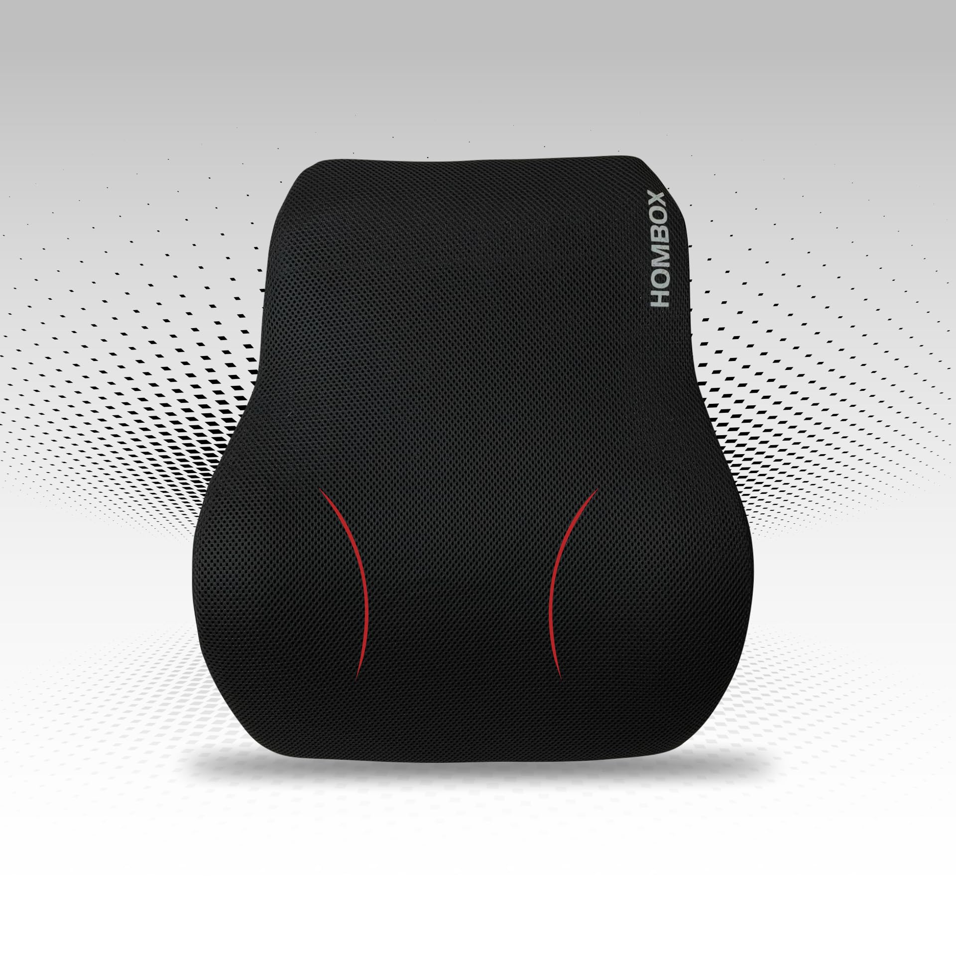 HOMBOX Backrest for Chair I Orthopedic Memory Foam Lumbar Support Back/Lumbar Support (Black) Pack of 01 I FT1001