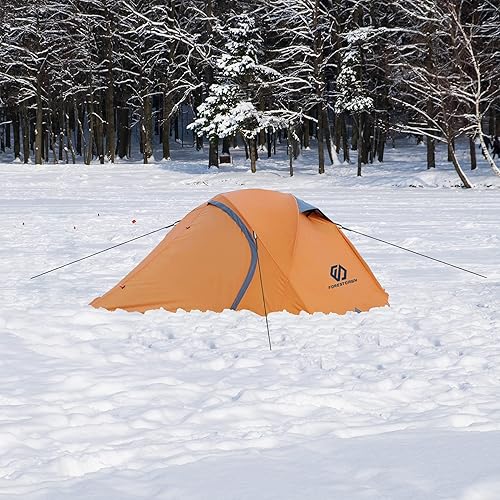 Vista 8 de Tienda de campaña para 2 personas con 3 postes de aleación de aluminio, tienda impermeable para 4 o 3 estaciones, doble capa, fácil instalación, 2