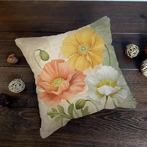 Miniatura 2 de Fundas de almohada de 18 x 18 pulgadas, funda de almohada simple y creativa, cojín de flor americana, cojín de hojas de flores verdes, funda de