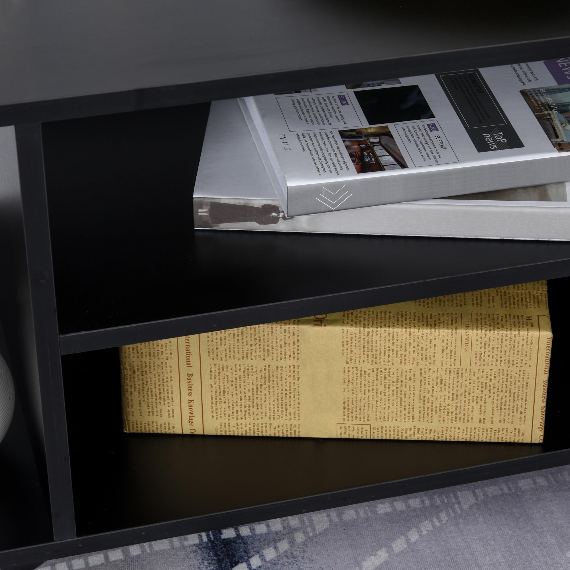 HOMCOM Mueble para Televisión con Estantes y Ruedas 80x40x40 cm Negro