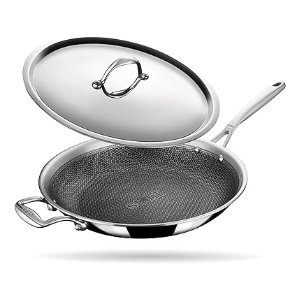 Stahl Artisan Hybrid Triply Frying Pan with Lid, Fry pan Induction Base, Frying pan Non Stick, Omelette Pan Non Stick, Frying pan Stainless Steel, 2.3 L, 28 cm