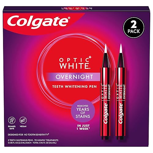 Colgate Lápiz de blanqueamiento dental blanco óptico apto para esmalte y vegano removedor de manchas de dientes para blanquear los dientes