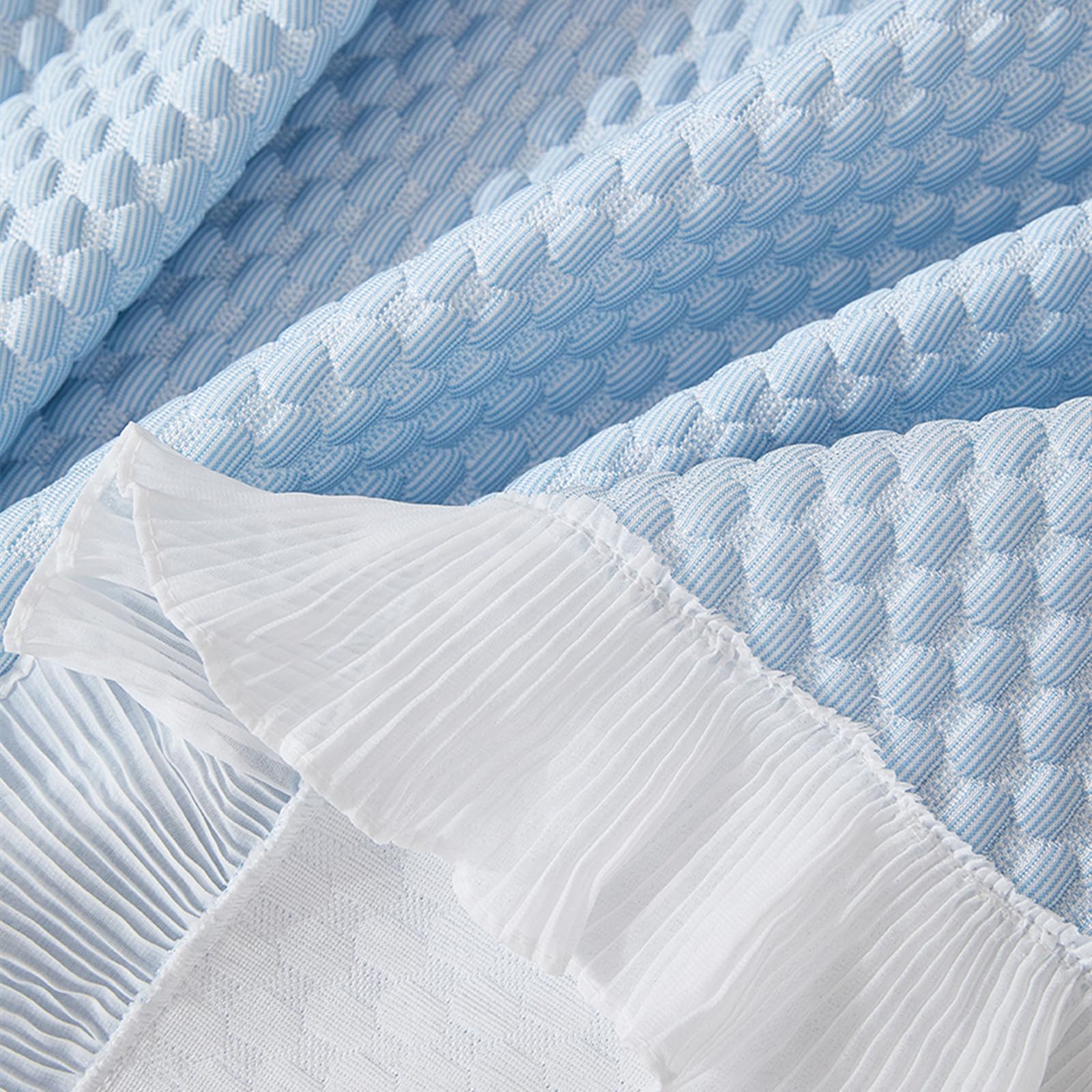 Copridivano estivo per divano a 3 posti, tessuto lavabile, look fresco, per soggiorno, 180 x 300 cm, blu - Slish & Fur Shield