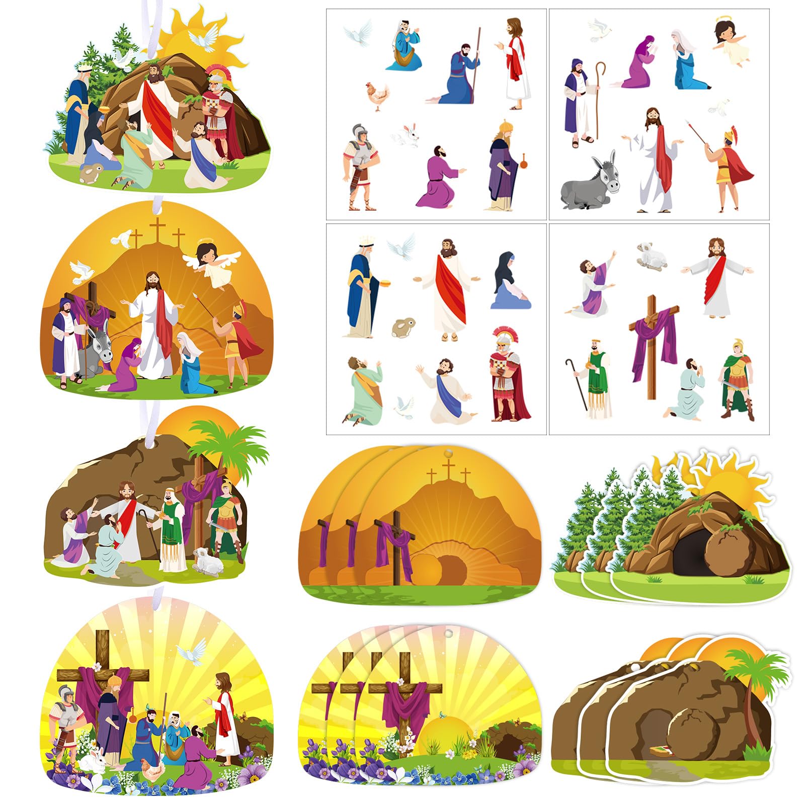 Autocollants Make an Easter He Lives artisanat religieux Pâques pour occuper les enfants