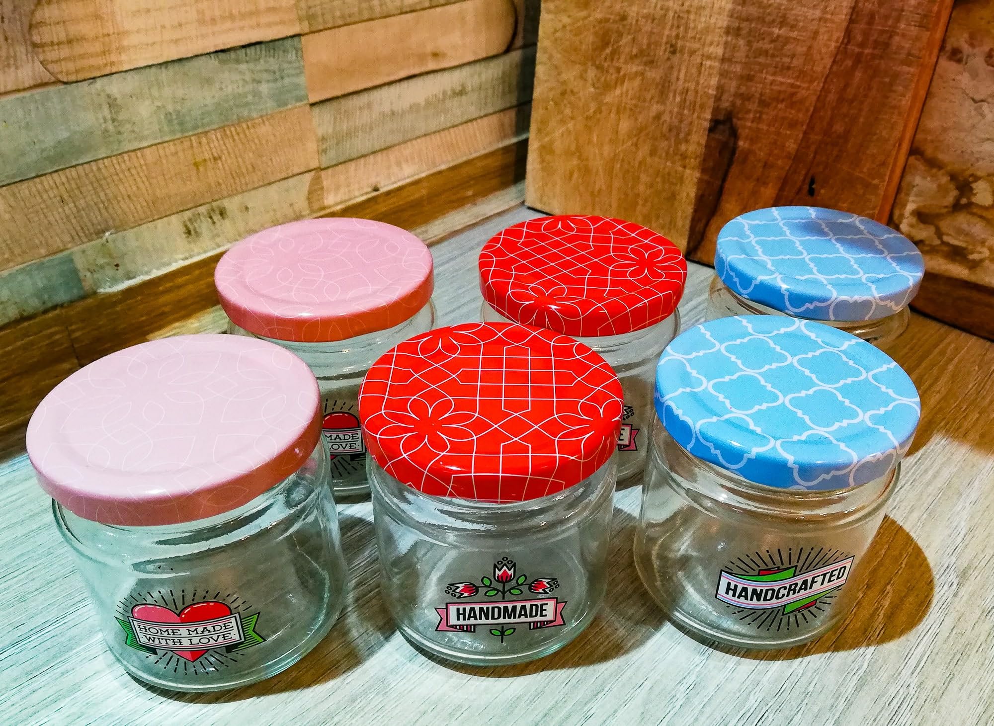 Alpina Set di 6 barattoli in vetro da 200 ml per marmellate e marmellate, con coperchio in metallo