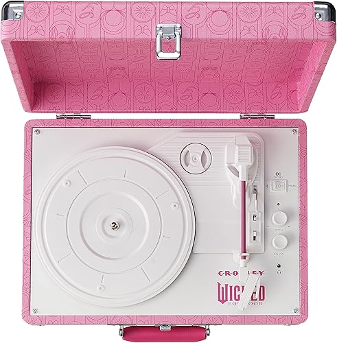 Miniatura 6 de Crosley x Wicked for Good Cruiser Plus - Tocadiscos de vinilo vintage de 3 velocidades con Bluetooth y salida con altavoces integrados, edición