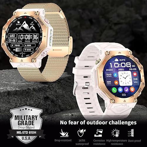 Miniatura 2 de ZL-SW8 (oro rosa) Reloj inteligente de 1.39 pulgadas para mujeres y hombres, llamadas Bluetooth, asistente de voz AI, 107 modos deportivos,