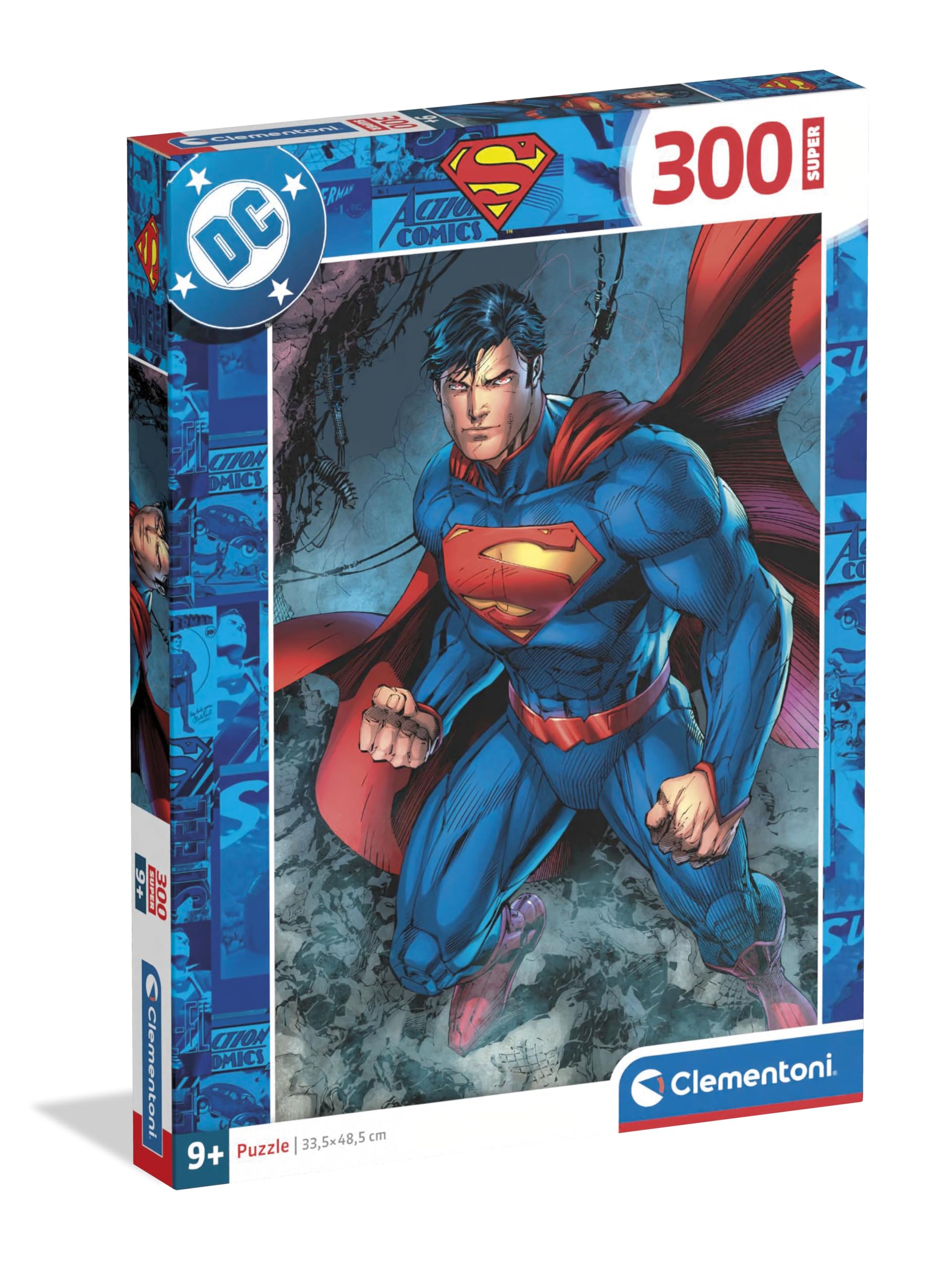 Clementoni Puzzle 300 pieces, Superman DC Comics, Puzzle for Kids 9+ Years, Made in Italy, 21747