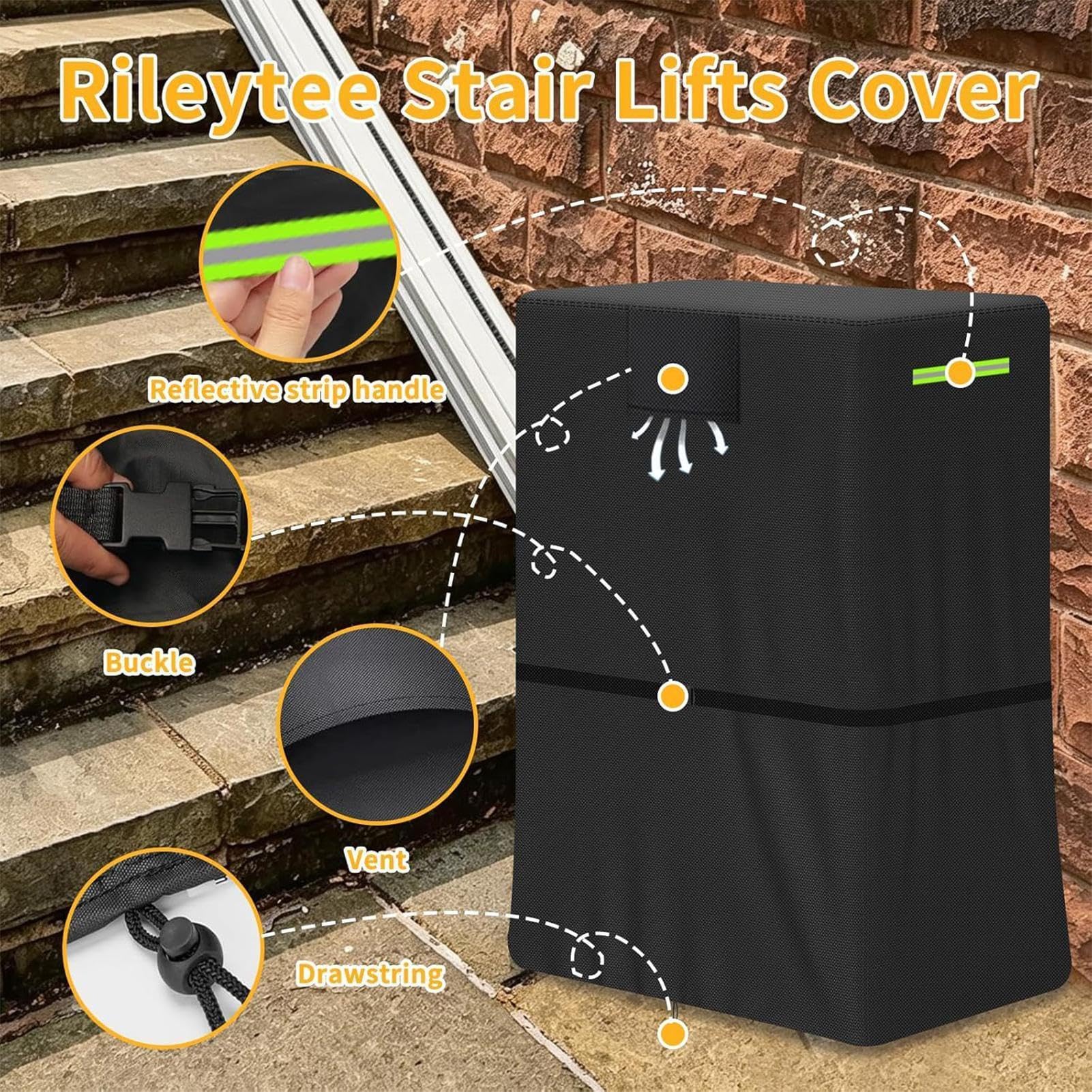 Cubierta protectora para escaleras - Cubierta protectora para escaleras y escaleras | protectora para silla de ruedas, para interior y exterior, terraza, garaje, apartamento oficina