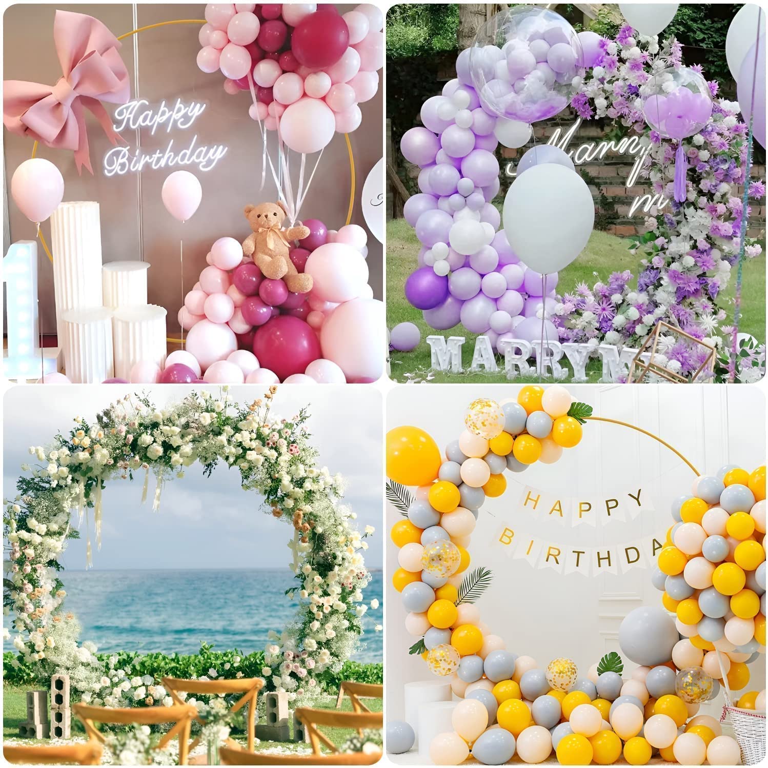 Arco Redondo de Metal para Boda y Fiesta - Marco Círculo de Globos, Guirnalda Aro para Cumpleaños