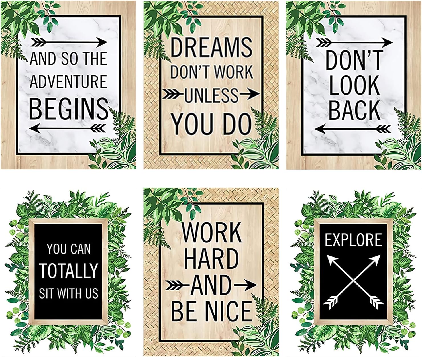 MOROBOR Inspirational Wall Posters, 6pcs Simply Boho Poster ...