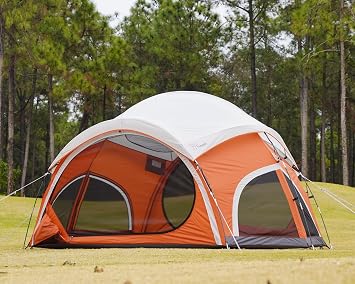 Vidalido 3-4 Person Camping Tent with 2 Door 2 Large Mesh Window Family Dome Tents, Double Layer Waterproof Portable Glamping Tent, Easy Setup Tents for Outdoor Camping Hiking and Backpacking