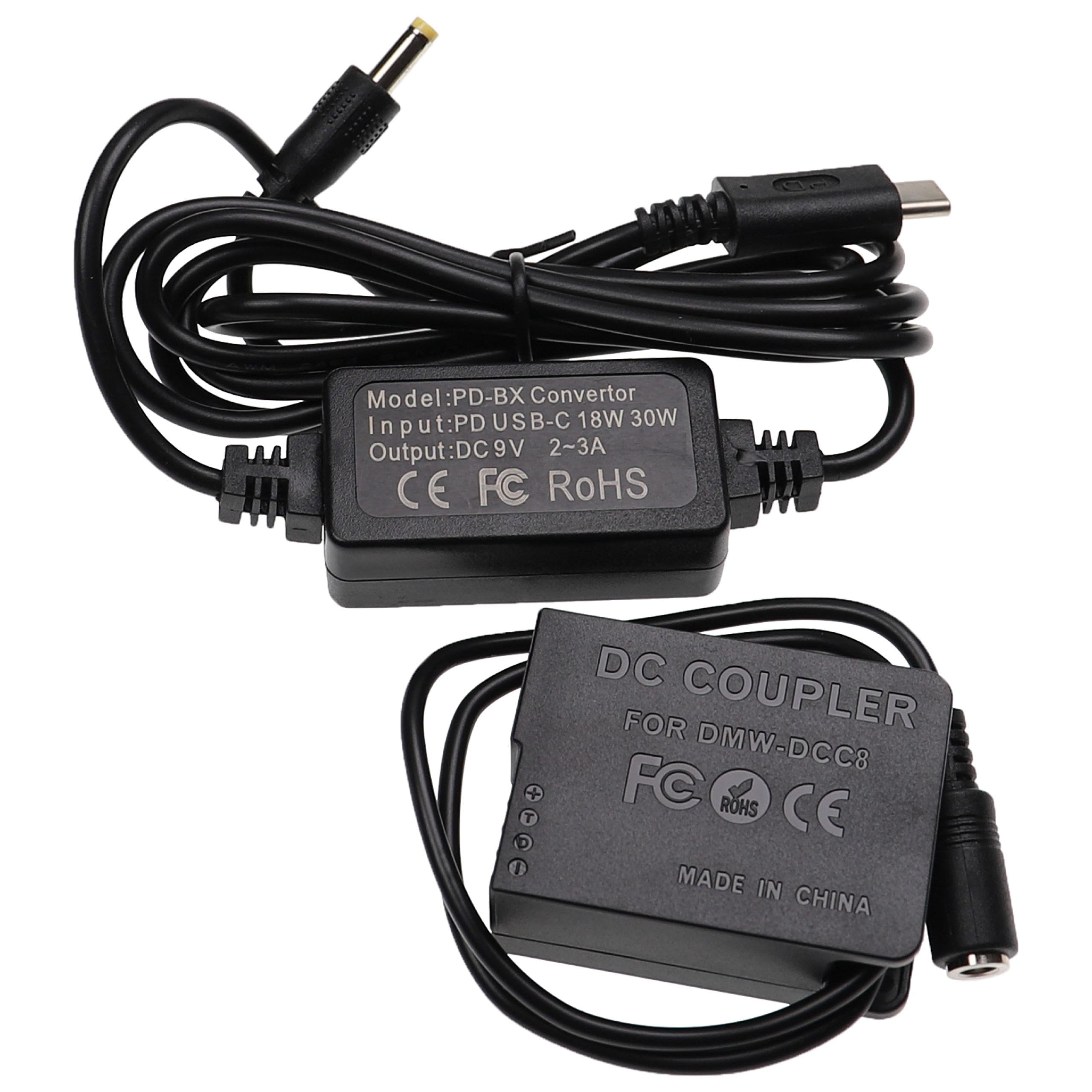 Vhbw Alimentatore Da Rete Per Sigma BP-61 E SD Quattro - 8,4V 2,0A Con Adattatore CC - Cavo 2 Metri