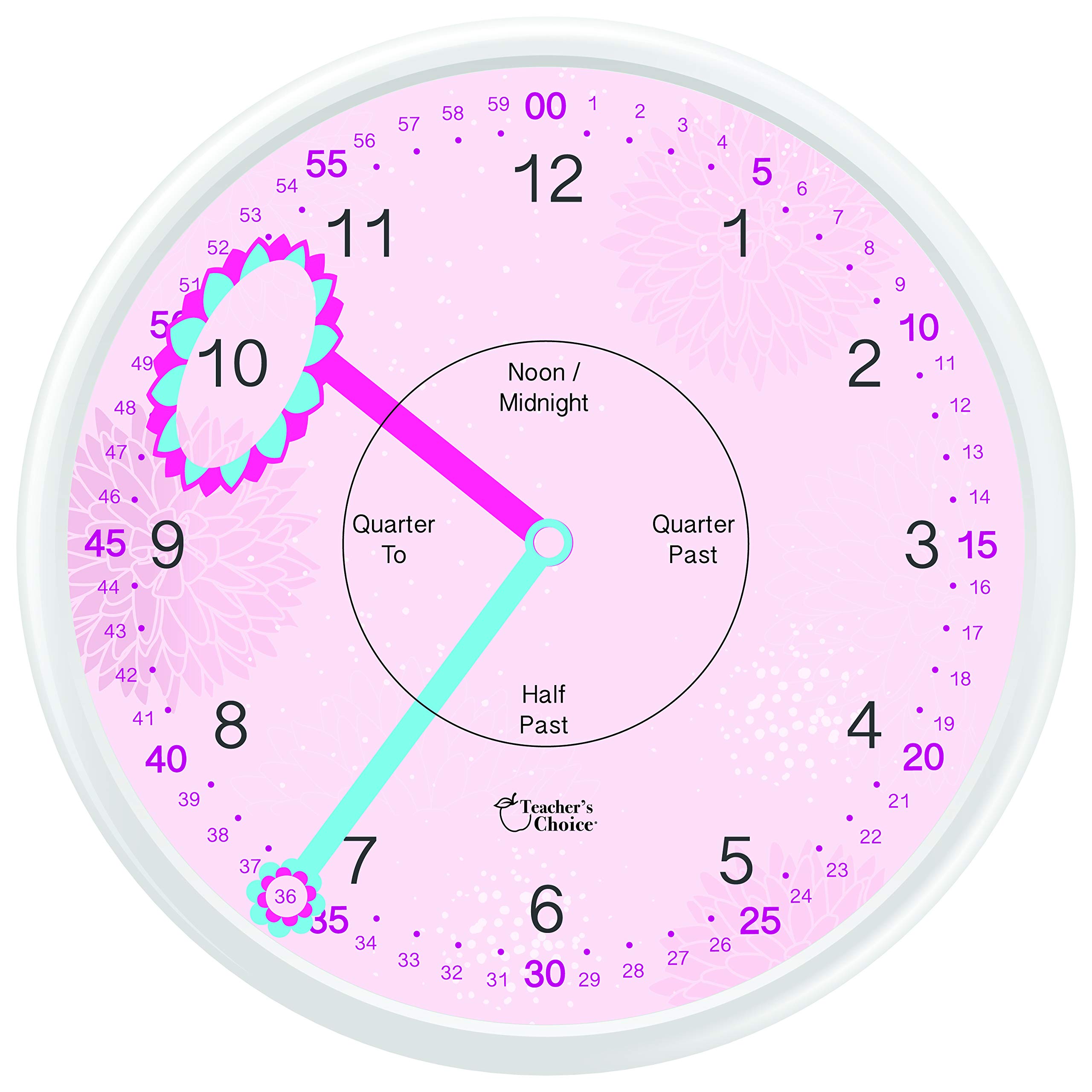 Buy TXL Learning Time Teaching Clock, Hour in Pink/Minute in Blue, Easy to Read Time Analog