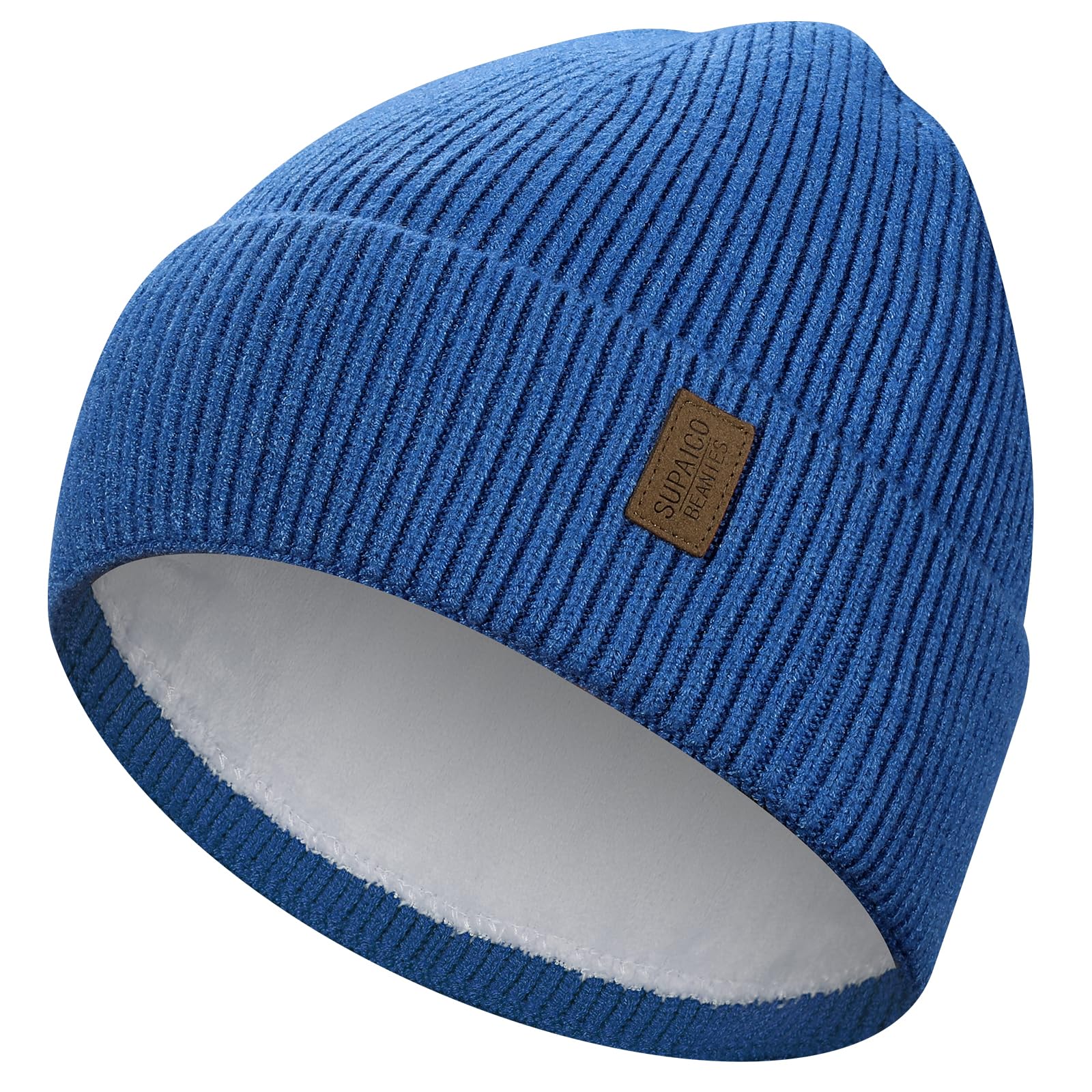 Supaico Winter Beanie Hat for Men Women Fleece Lined Knit Beanie Soft Cuffed Thick Warm Beanie Hats Unisex