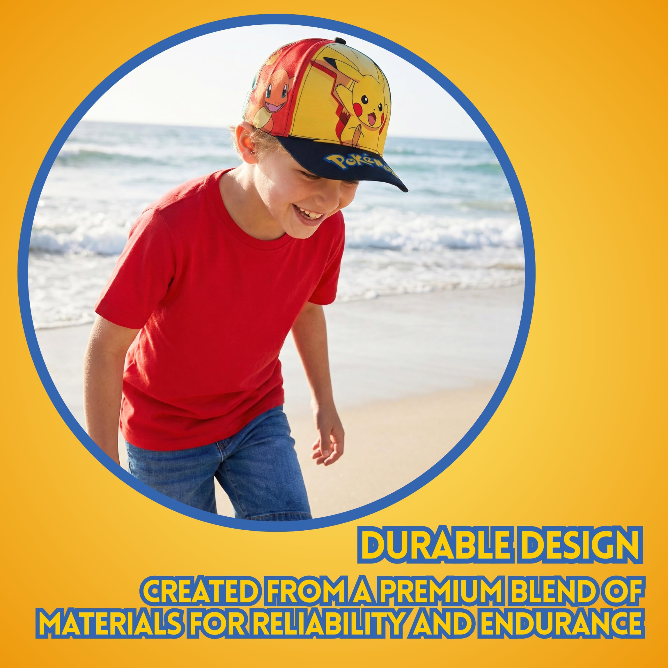 Pokémon Gorro para Niños, Gorra de Beisbol Pikachu Bulbasaur Squirtle Charmander Eevee Gorra de Verano Infantil