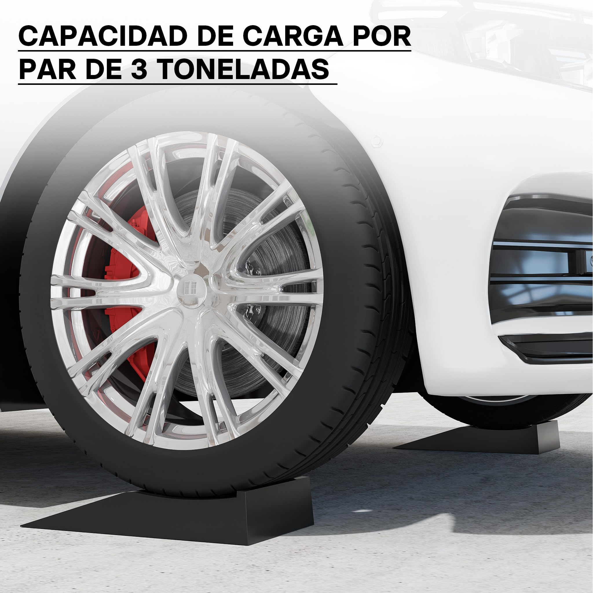 Wiltec Rampa de acceso extraplana hasta 3 toneladas 2 piezas de plástico para vehículos pesados