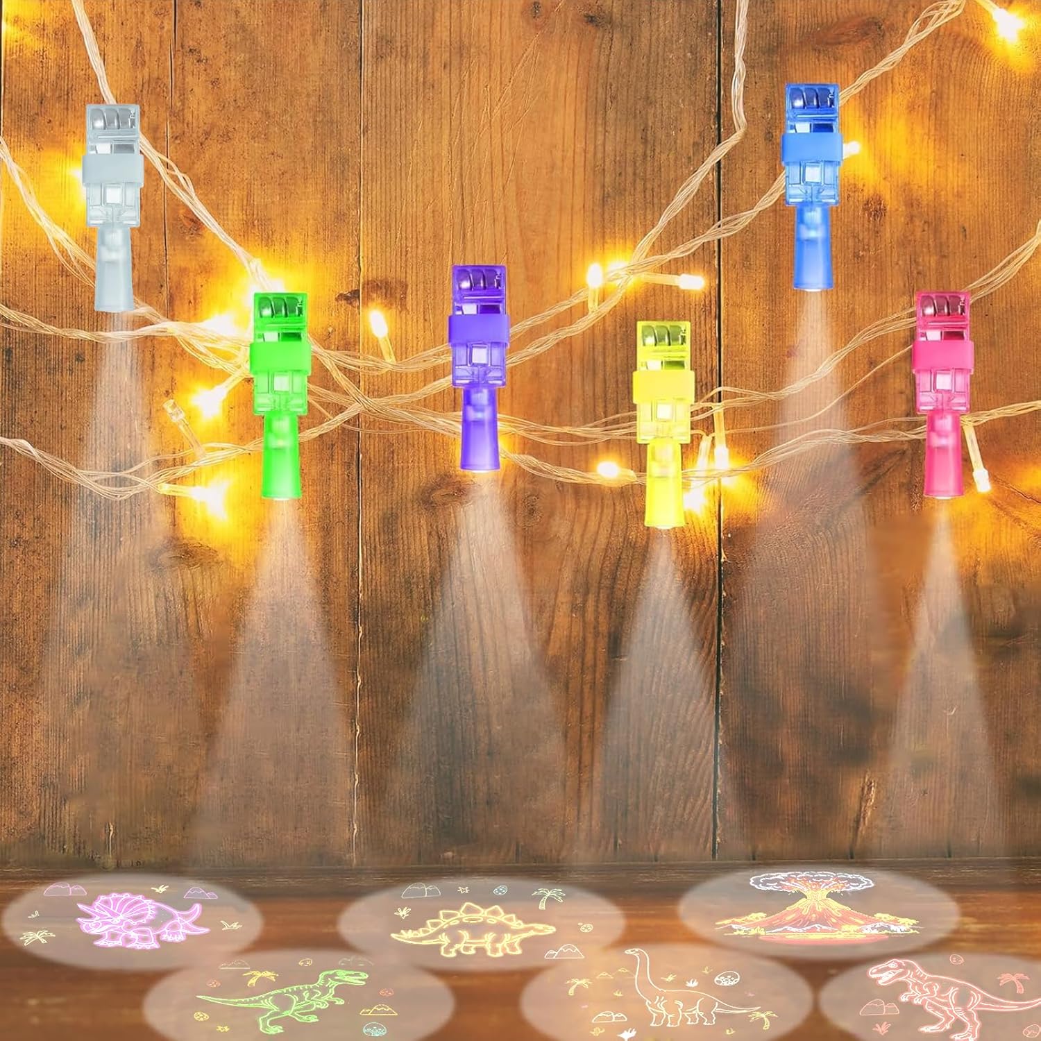24PCS Dinosaur Party Favors Finger Lights, 6 Designs Birthday Party Set, Dinosaur Party Decorations Dinosaur Light Up Finger Beam Lights Bulk for Goodie Treat Bags Stuffers Dino Theme Party Supplies