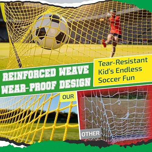 Miniatura 7 de Happy Jump Red de fútbol plegable desplegable para portería de fútbol para patio trasero de 7 x 5 pies, 5 x 3.6 pies, 4 x 3 pies, 3 x 2.2 pies