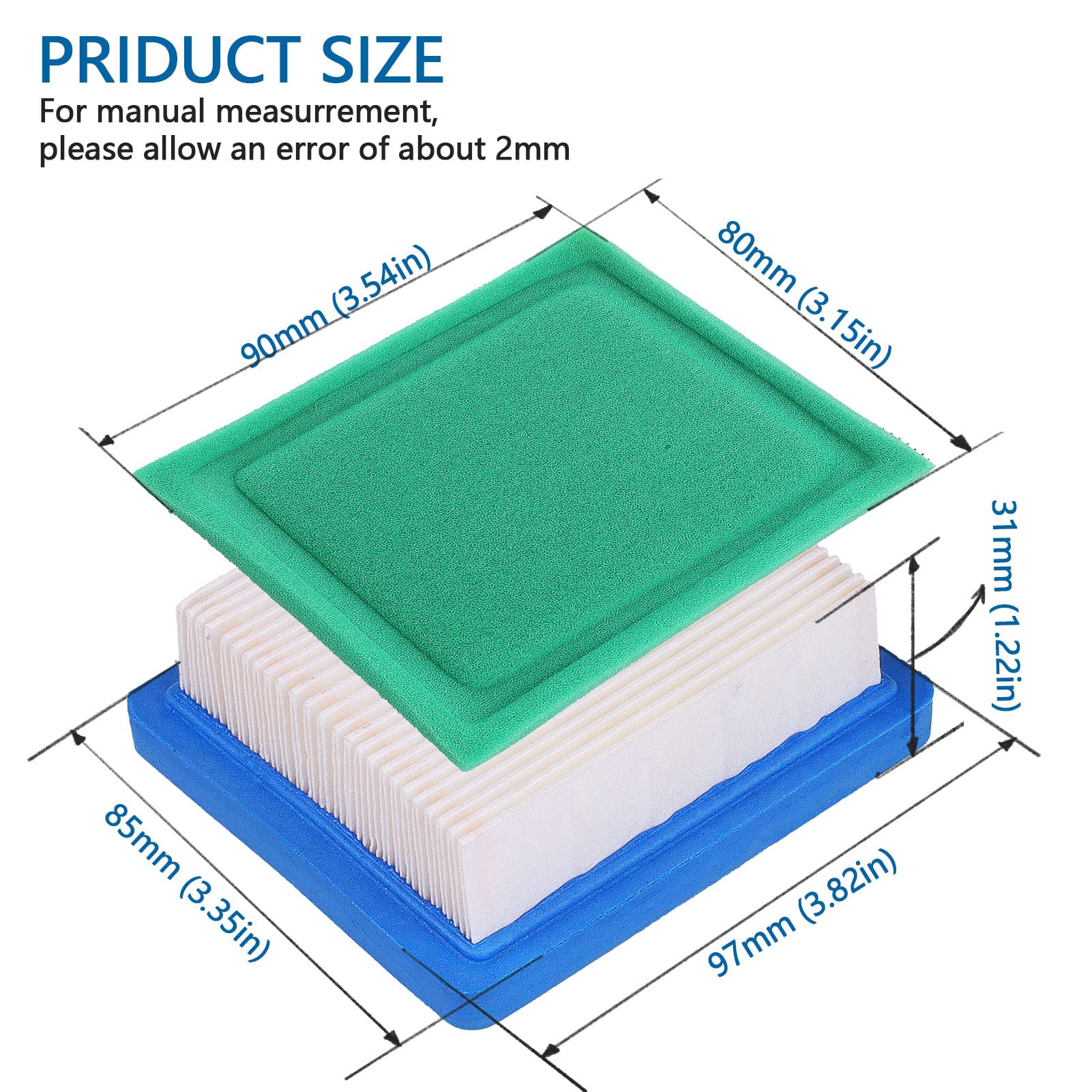 Yerbay pre filter and Air Filter for 36046 740061 for Tecumseh