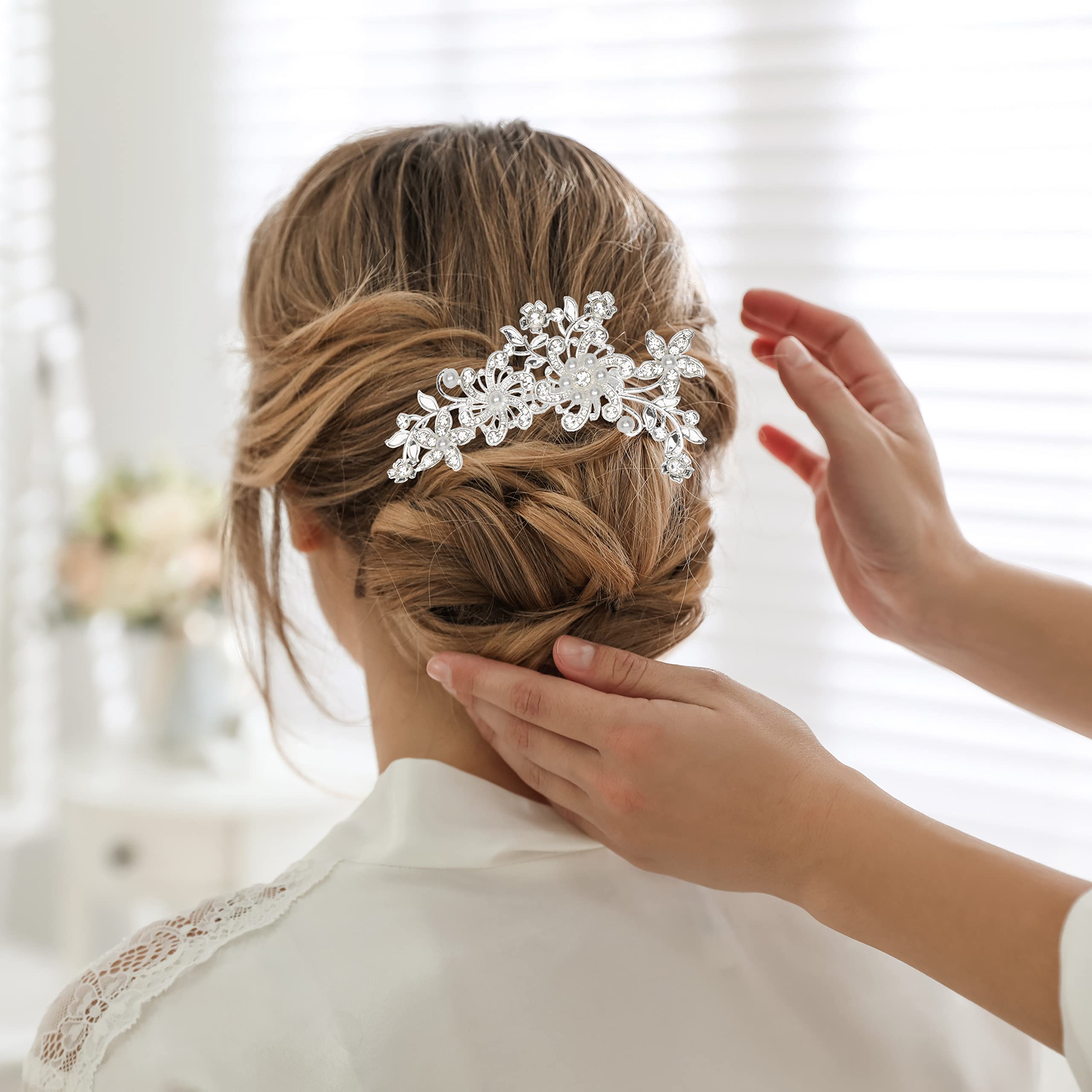 50 pezzi pettine per capelli da sposa, accessori per capelli da sposa, pettine laterale per capelli a forma di U con perle di strass per capelli per spose e damigelle d'onore
