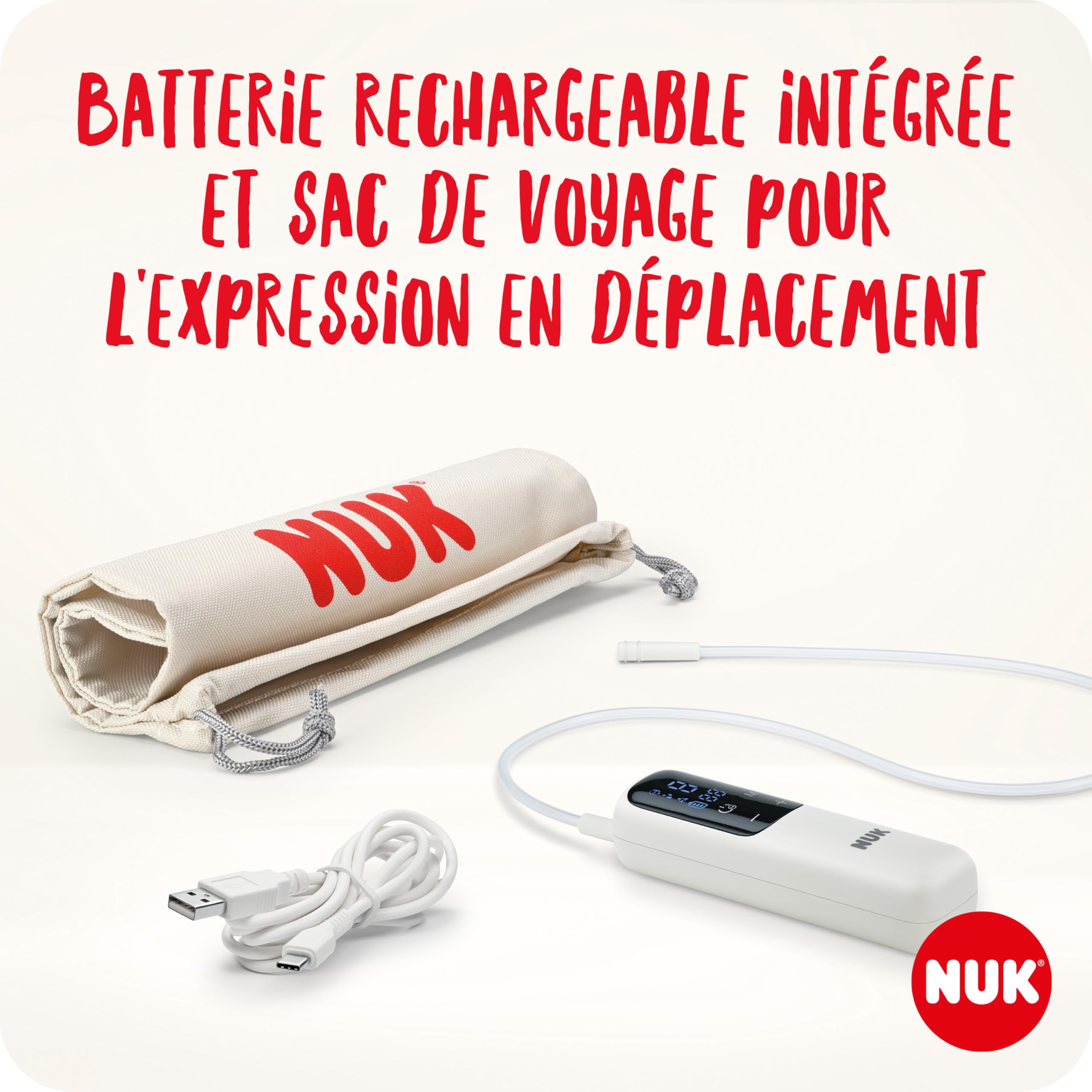 NUK Soft & Easy Tire-Lait Électrique | Téterelle Portable en Silicone avec Biberon Perfect Match | 150 ml, 2 Tailles 24/27 mm