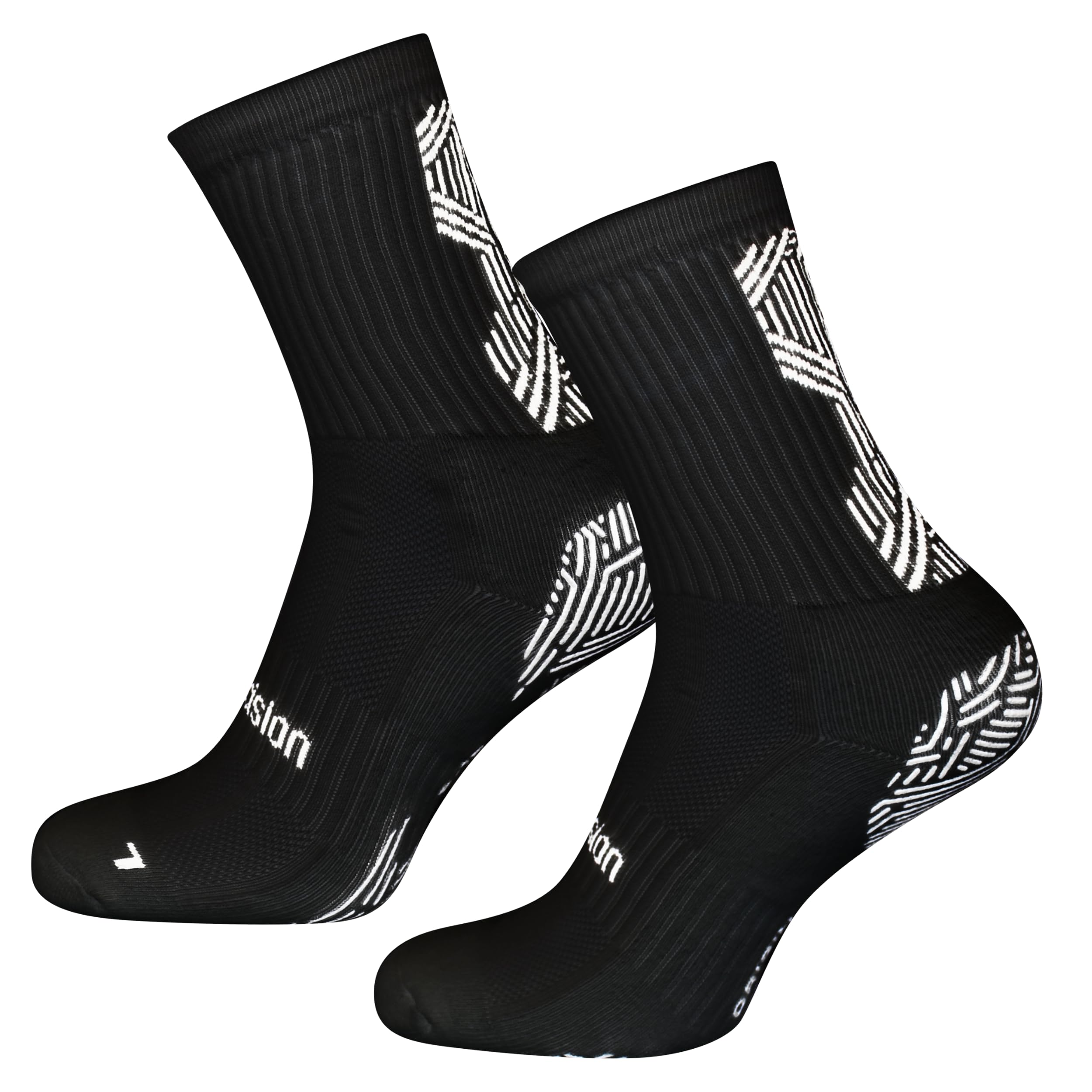 Precision Origin.0 Grip Socks, Dual Silicone Anti-Slip Technology, Compression Fit, Moisture Wicking Sports Performance, Ideal for Football, Rugby & Training, Black, 9-12