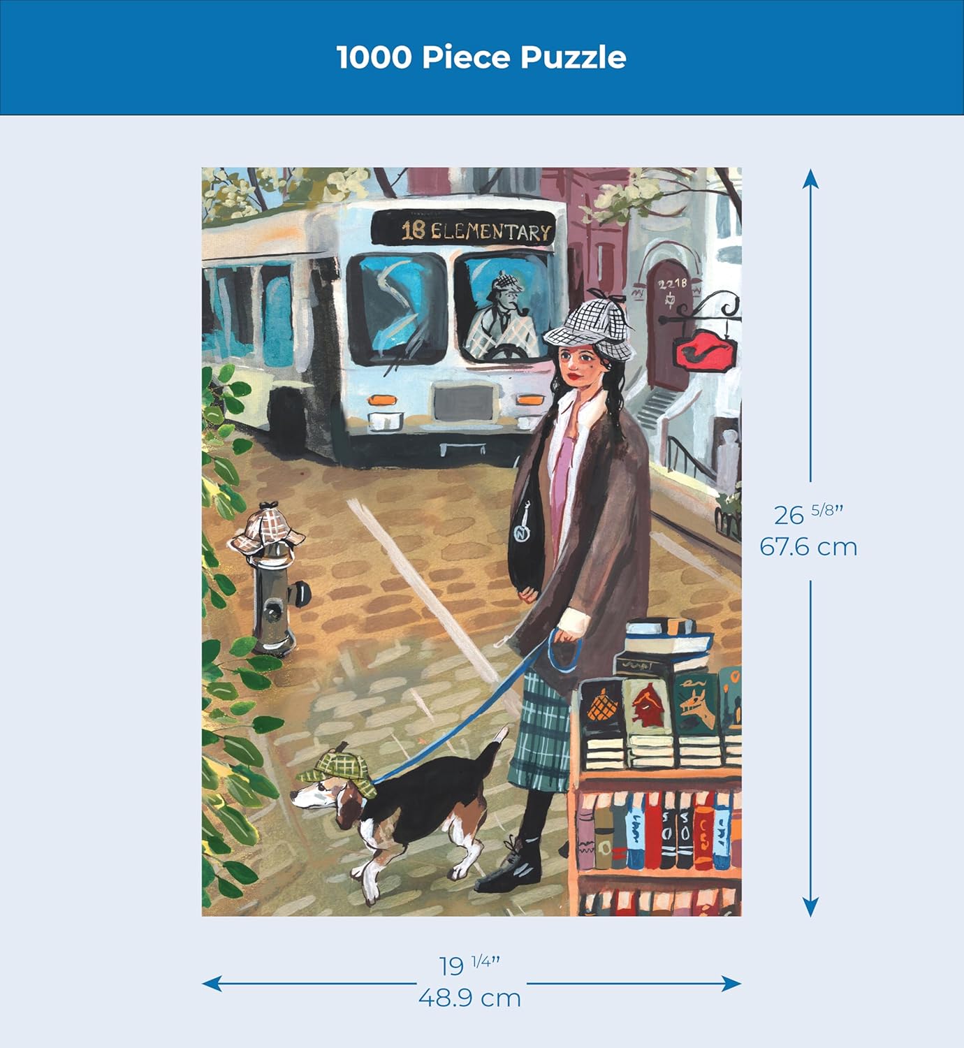New York Puzzle Company - Jenny Kroik Sherlock Hound - 1000 Piece Jigsaw Puzzle for Adults by Jenny Kroik